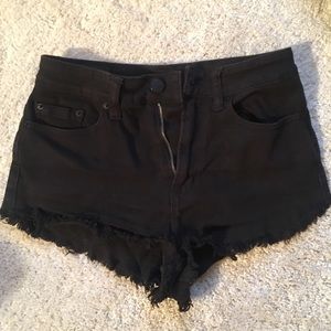 BDG high rise black denim shorts